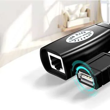USB Over Cat6，SNLLMZI USB RJ45 Extender Over Cat5/Cat5e/Cat6/Cat7/Cat8 Cable Extension Cable Connector Adapter - 2 Pairs