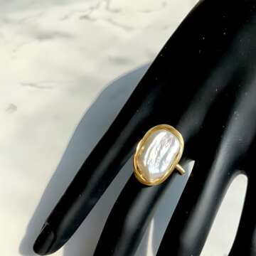 Handcrafted Baroque Pearl Ring with Adjustable Opening