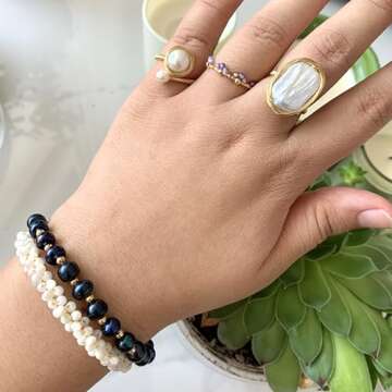 Handcrafted Baroque Pearl Ring with Adjustable Opening