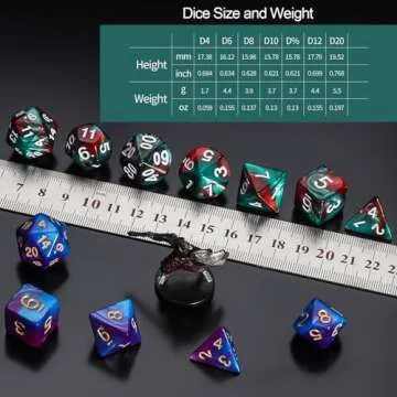QMay DND Dice Sets with 6 Drawstring Bags - 42pcs