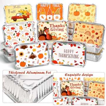 RGQSUN 40 Pcs Disposable Foil Containers for Thanksgiving