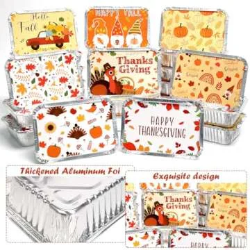 RGQSUN 40 Pcs Disposable Foil Containers for Thanksgiving