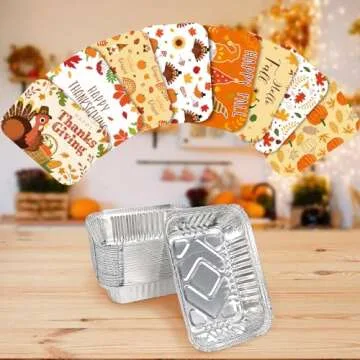 RGQSUN 40 Pcs Disposable Foil Containers for Thanksgiving