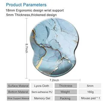 ITNRSIIET Ergonomic Mouse Pad with Gel Wrist Support - Stylish & Comfortable