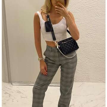 UTO Small Crossbody Bags for Women 3 in 1 Trendy Belt Purse Fashion Designer Mini Cute Sling Fanny Chest Pack