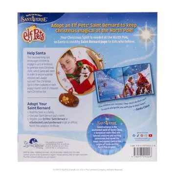 Elf Pets: A Saint Bernard Tradition- Includes Beautifully Illustrated Hardbound Storybook, Huggable Elf Pet St. Bernard Stuffed Animal with Barrel Charm and Official Adoption Certificate