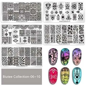 Biutee 19pcs Nail Stamp Plates Set for Stunning Nail Art