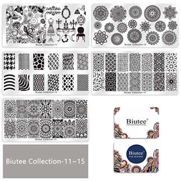 Biutee 19pcs Nail Stamp Plates Set for Stunning Nail Art