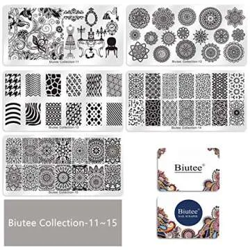 Biutee 19pcs Nail Stamp Plates Set for Stunning Nail Art
