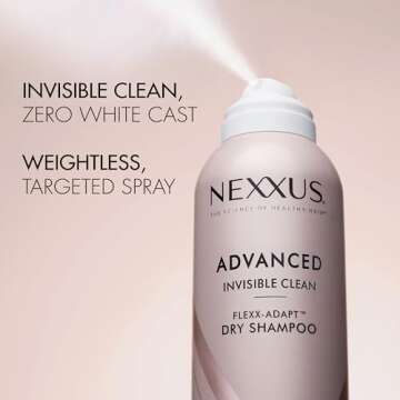 Nexxus Advanced Invisible Clean Dry Shampoo for Instant Oil Control & 72-Hour Freshness with Flexx-Adapt Technology 5 oz