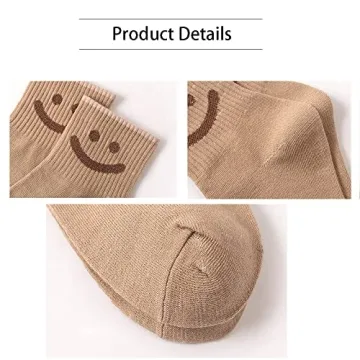 GZLXS 6 Pairs Lovely Smile Face Cotton Socks for Women
