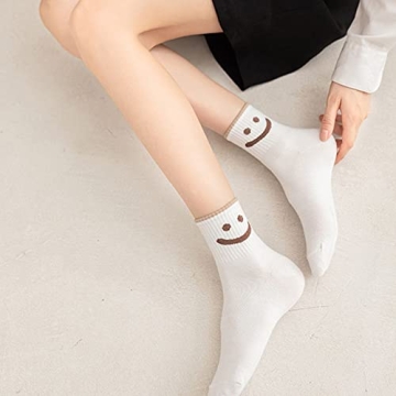 GZLXS 6 Pairs Lovely Smile Face Cotton Socks for Women