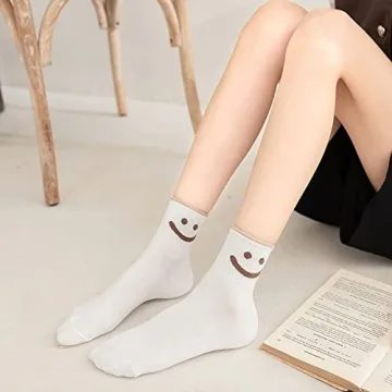 GZLXS 6 Pairs Lovely Smile Face Cotton Socks for Women