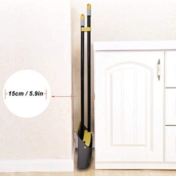 TreeLen Broom with Dustpan Combo Set,Stand up Dust Pans with Long Handle 40"/52" Broom and Dustpan Set for Home Kitchen Shop Indoor Commercial Heady Duty Upright Lobby Dustpan