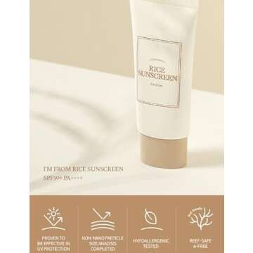 [I'm from] Rice Sunscreen 50ml, Physical, rice extract 41%, Non-nano zinc oxide, Reef friendly, skin sun protection