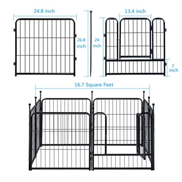 GDKASRNY Heavy Duty Portable Dog Playpen for All Sizes