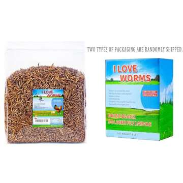 I LOVE WORMS Dried Black Soldier Fly Larvae (5lb), 100% Natural Non-GMO, Treat for Chickens, More Calcium Chicken Feed Than Mealworms