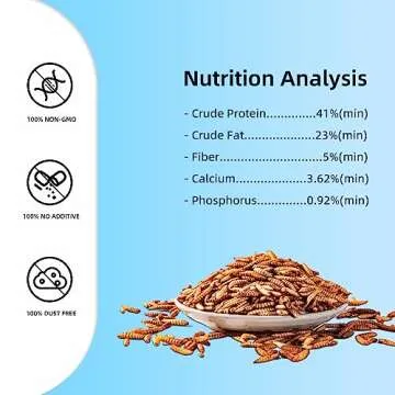 I LOVE WORMS Dried Black Soldier Fly Larvae (5lb), 100% Natural Non-GMO, Treat for Chickens, More Calcium Chicken Feed Than Mealworms