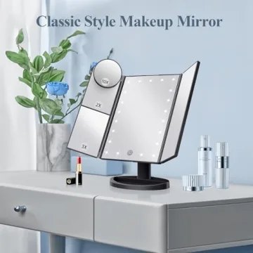 HUONUL Lighted Makeup Mirror with Magnification Options