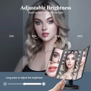 HUONUL Lighted Makeup Mirror with Magnification Options