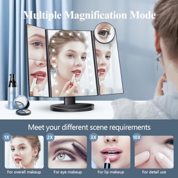 HUONUL Lighted Makeup Mirror with Magnification Options