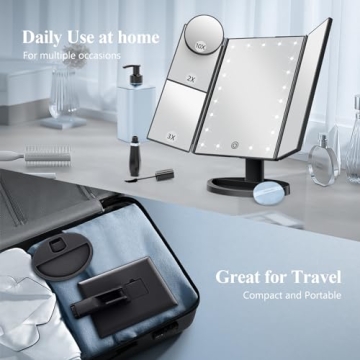 HUONUL Lighted Makeup Mirror with Magnification Options
