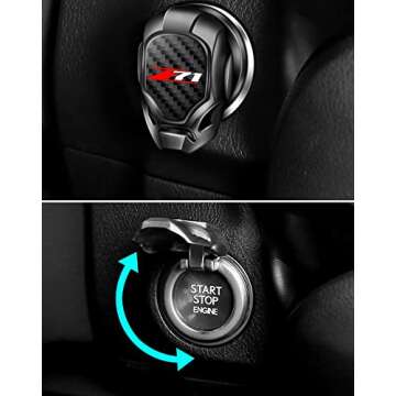 Yuanxi Electronics for Z71 Chevy Silverado Colorado Car Engine Start Button Cover General Motors Ign...