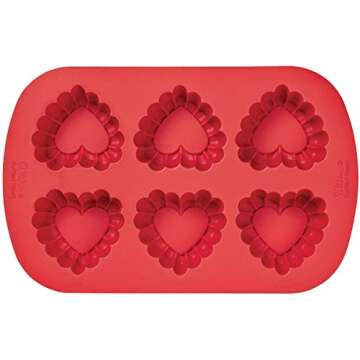 Wilton Ruffled Heart Silicone Mold Pan, 6-Cavity