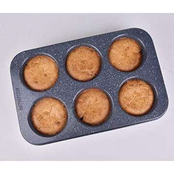 Monfish Jumbo Muffin Pan - Non-Stick Jumbo 6 Cup Bakeware