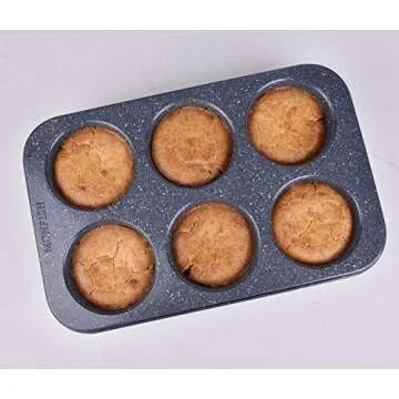 Monfish Jumbo Muffin Pan - Non-Stick Jumbo 6 Cup Bakeware