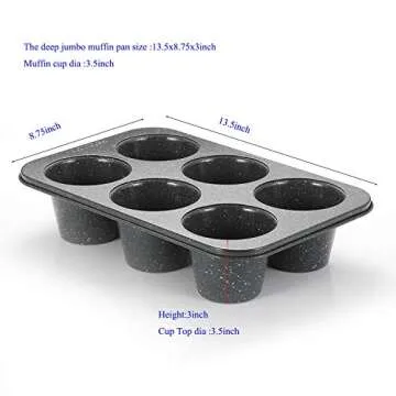 Monfish Jumbo Muffin Pan - Non-Stick Jumbo 6 Cup Bakeware