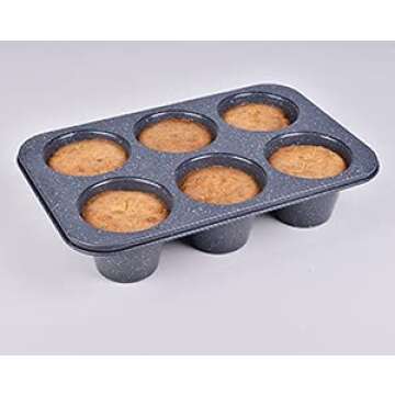 Monfish Jumbo Muffin Pan - Non-Stick Jumbo 6 Cup Bakeware