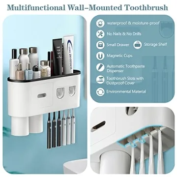 BHeadCat Toothbrush Holder - Ultimate Bathroom Organizer