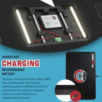 360° Mirror – Self Hair Cutting with Adjustable Hooks and Lights