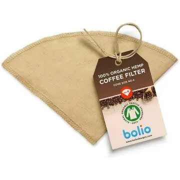 Bolio Organic Hemp Reusable Coffee Filter No.4 Cone