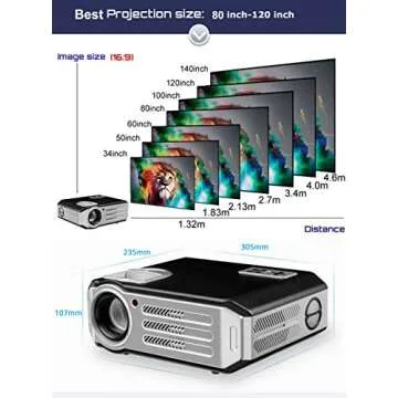 Gzunelic 1080p LED Video Projector - Stunning Home Theater Experience
