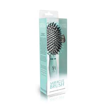 Leyla Milani Small Hair Brush - Mini Miracle Brush Human Hair Detangler Travel Brushes for Sensitive Scalp, Detangling, Volumizing, Nylon Boar Bristle, Best Paddle Brush for Women, Men, Kids (Teal)
