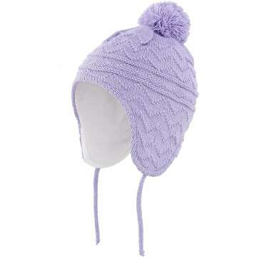 Warm Fleece Lined Knit Winter Hat for Toddlers