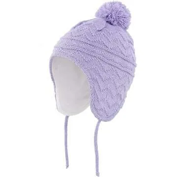 Warm Fleece Lined Knit Winter Hat for Toddlers