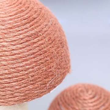 Lovely Caves 14.2in Mushroom Scratching Post with Sisal Covered, Cat Claw Scratcher Pole for Kitten, Cat Furniture Scratch Post