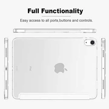 iMieet iPad Air 11 Inch Case 2024 /iPad Air 5/4 Case 2022/2020 10.9 Inch - iPad Air 6th/5th/4th Generation Case Slim Cover with Translucent Frosted Hard Back [Support Touch ID] (White)