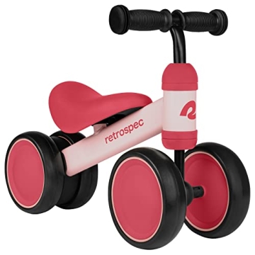 Retrospec Cricket Baby Walker Balance Bike - 4-Wheel Toddler Ride-On Toy for 12-24 Months