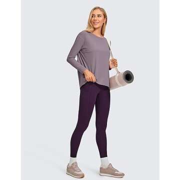 CRZ YOGA Pima Cotton Long Sleeve Shirt for Women