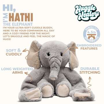 Hathi Elephant Stuffed Animal - 4.5 lbs Comfort and Hugs for All Ages
