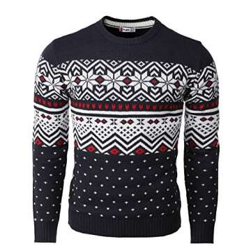 H2H Men's Slim Fit Christmas Sweater - Cozy & Stylish