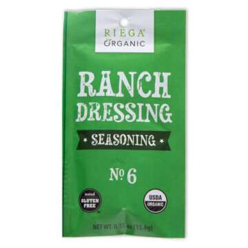 Riega Organic Ranch Dressing Seasoning, Perfect Mix for Ranch Seasoning, Salad Dressing, and Ranch D...
