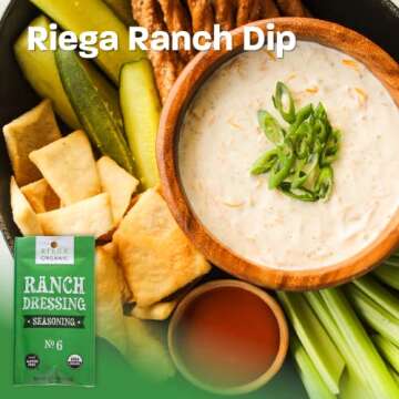 Riega Organic Ranch Dressing Seasoning, Perfect Mix for Ranch Seasoning, Salad Dressing, and Ranch Dip 0.55 Ounce (Pack of 8)