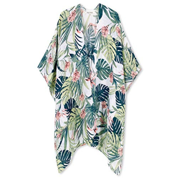 Moss Rose Women's Beach Cover up Swimsuit Kimono Dress with Tropical, Loose Casual Resort Wear