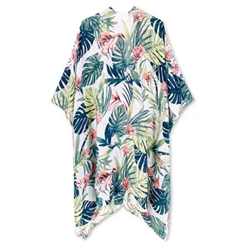 Moss Rose Women's Beach Cover up Swimsuit Kimono Dress with Tropical, Loose Casual Resort Wear