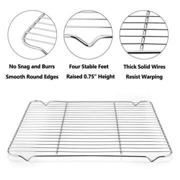 E-far Stainless Steel Baking Cooling Racks Set of 2